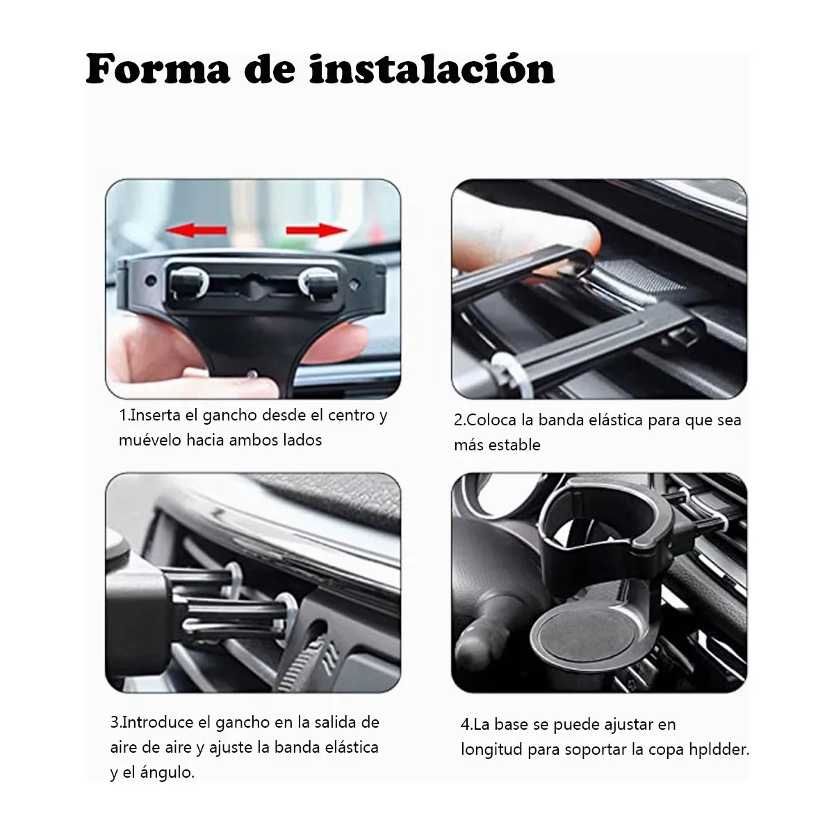 Foto 3 pulgar | Portavasos Ajustable Para Coche Eo Safe Imports Esi-19987 Negro