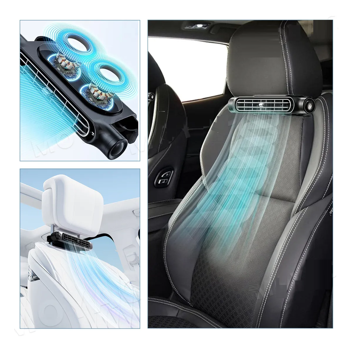 Foto 4 pulgar | Ventilador Refrigeracion Auto Asiento Reposacabezas Usb Eo Safe Imports Esi-19977 Negro