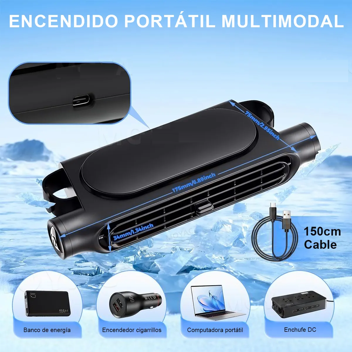 Foto 5 pulgar | Ventilador Refrigeracion Auto Asiento Reposacabezas Usb Eo Safe Imports Esi-19977 Negro