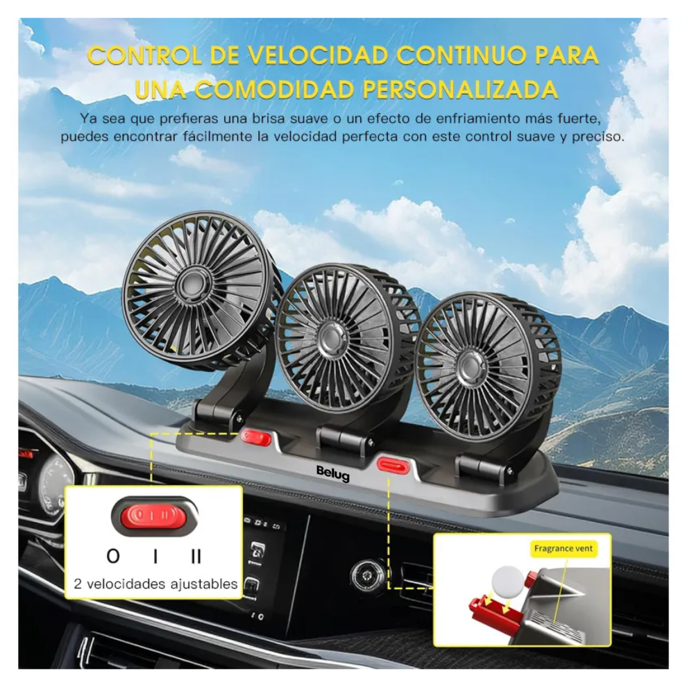 Foto 5 | Ventilador Para Auto De 360 Grados Belug  Para El Tablero Del Coche Con Usb