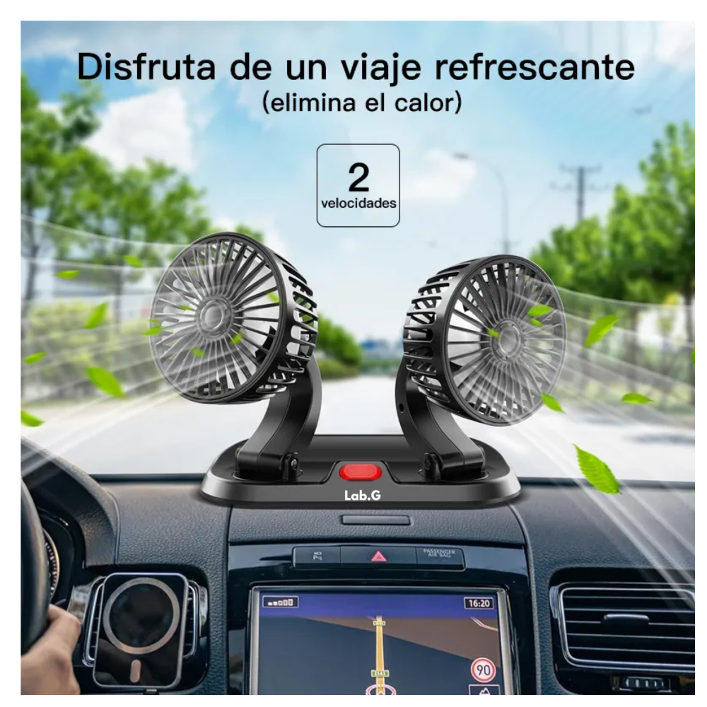 Foto 2 | Ventilador Para Autos De Tablero Lab.g   Negro