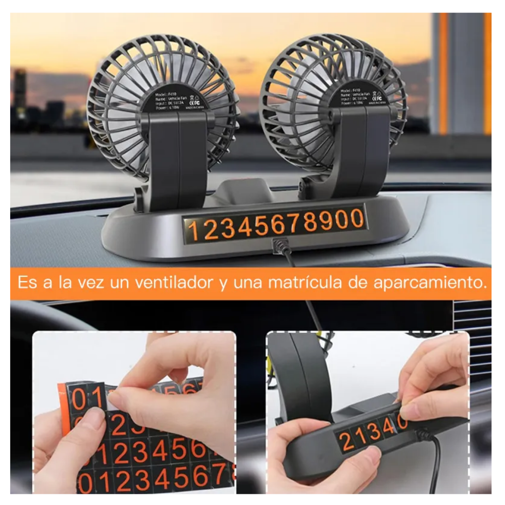 Foto 4 pulgar | Ventilador Para Autos De Tablero Belug   Negro