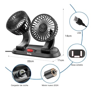 Foto 4 | Ventilador Para Autos De Tablero Belug Negro