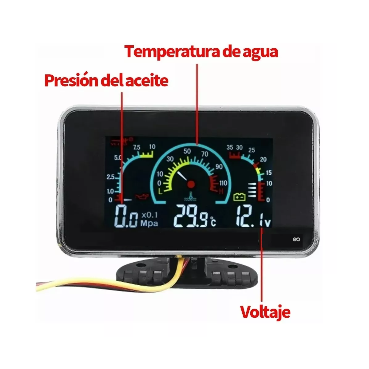 Foto 4 pulgar | Medidor De Voltaje, Presión De Aceite, Temperatura De Agua Eo Safe Imports Esi-9971-1 Negro