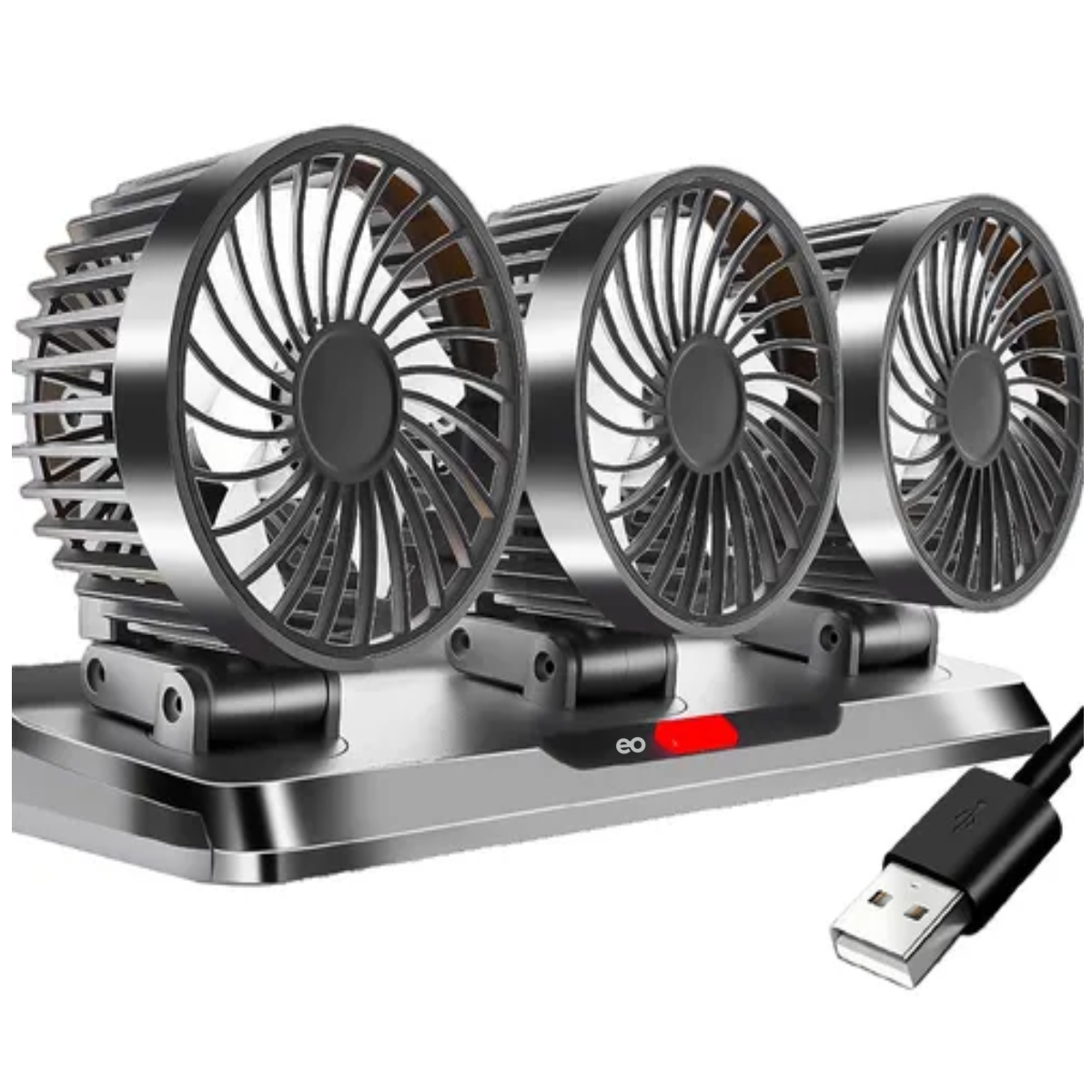 Foto 1 | Ventilador Para Auto De 3 Cabezas Ajustables Portátil  5v Usb Eo Safe Imports Esi-19982 Gris