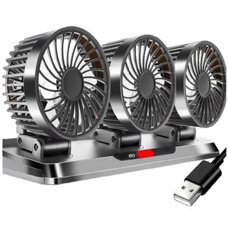 Foto 1 | Ventilador Para Auto De 3 Cabezas Ajustables Portátil 5v Usb Eo Safe Imports Esi-19982 Gris