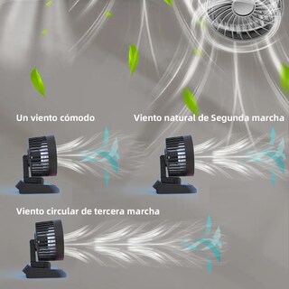 Foto 2 | Ventilador Para Auto De 3 Cabezas Ajustables Portátil 5v Usb Eo Safe Imports Esi-19982 Gris