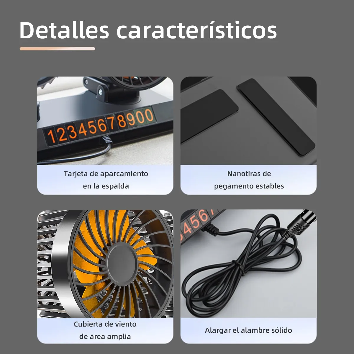 Foto 3 | Ventilador Para Auto De 3 Cabezas Ajustables Portátil 12v Eo Safe Imports Esi-19980 Gris