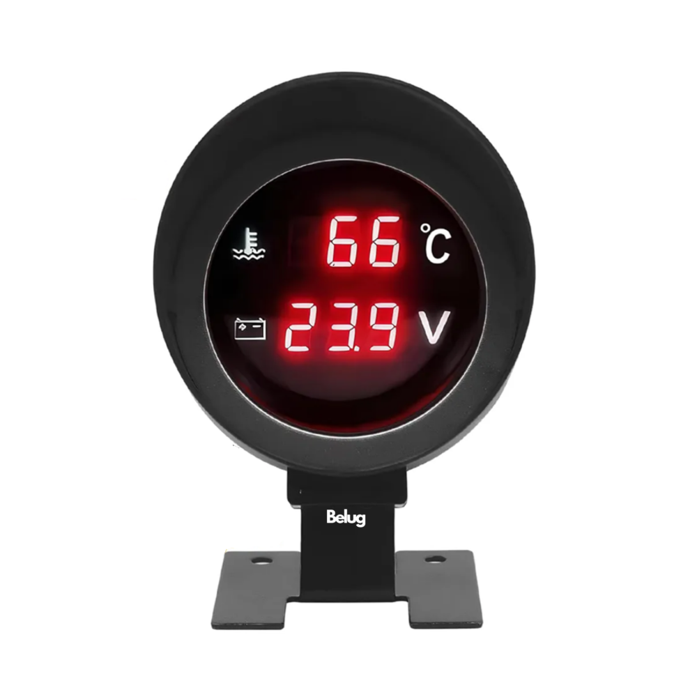 Foto 2 pulgar | 2en1 Medidor Temperatura Auto Digital Voltímetro Con Sensor Belug  Negro