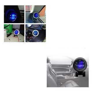 Foto 2 | Voltímetro Medidor De Temperatura Del Agua Del Coche 12v/24v Negro