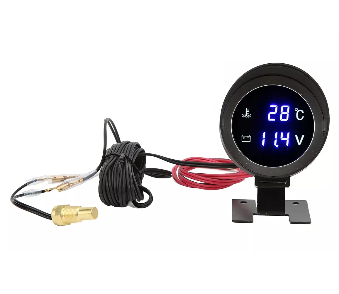 Foto 5 pulgar | Voltímetro Medidor De Temperatura Del Agua Del Coche 12v/24v Negro