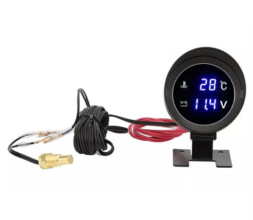 Foto 4 | Voltímetro Medidor De Temperatura Del Agua Del Coche 12v/24v Negro
