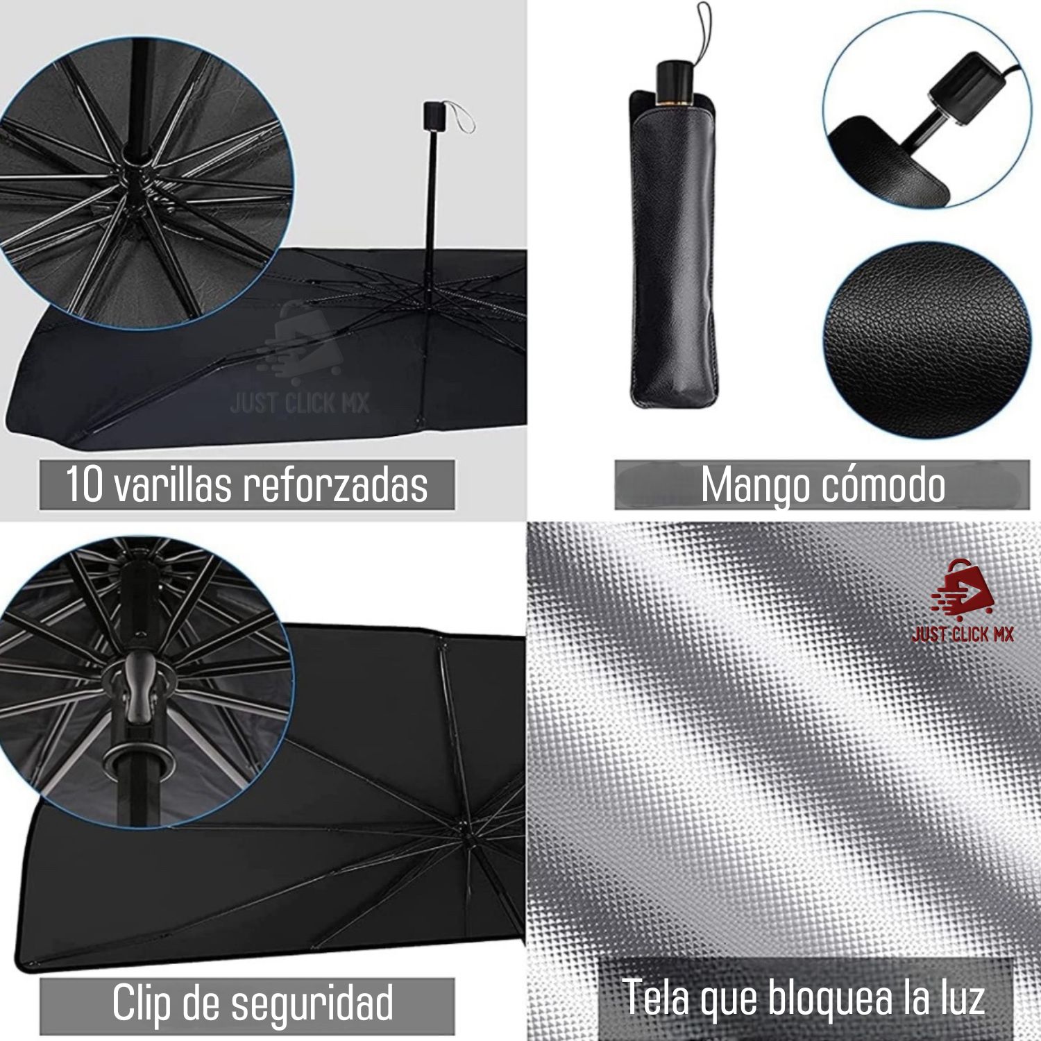 Foto 4 pulgar | Parasol Compacto Para Auto Tipo Paraguas Chico