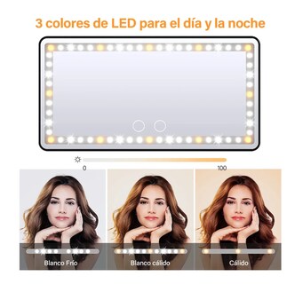 Foto 4 | Espejo De Maquillaje De Visera De Coche Con Luz, Recargable