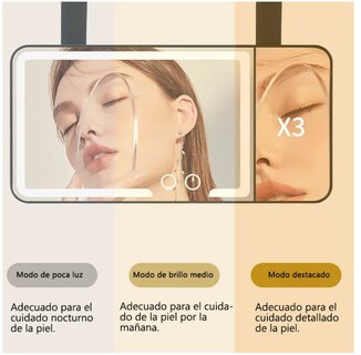 Foto 4 | Espejo De Maquillaje De Visera De Coche Con 3 Modos Luz Led