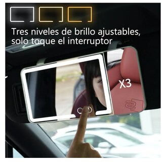 Foto 5 | Espejo De Maquillaje De Visera De Coche Con 3 Modos Luz Led