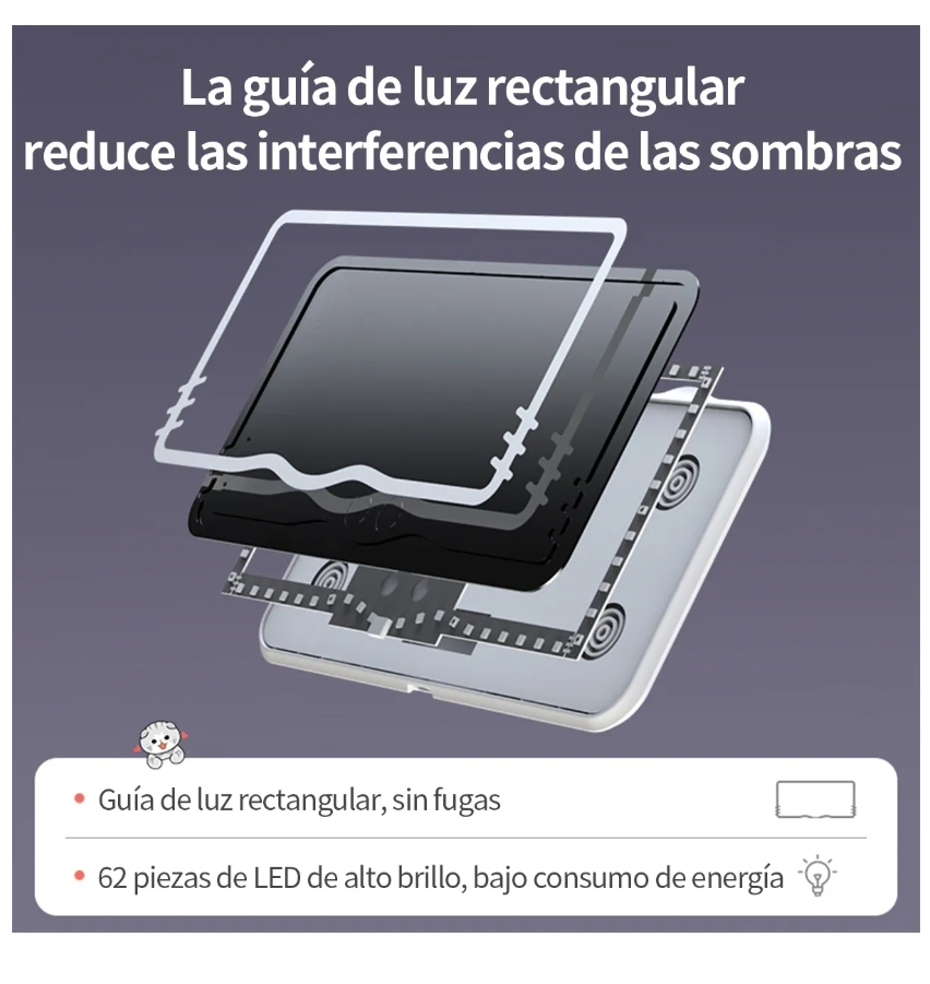 Foto 4 pulgar | Espejo De Maquillaje Parasole Para Coche Con 3 Modos Luz Led