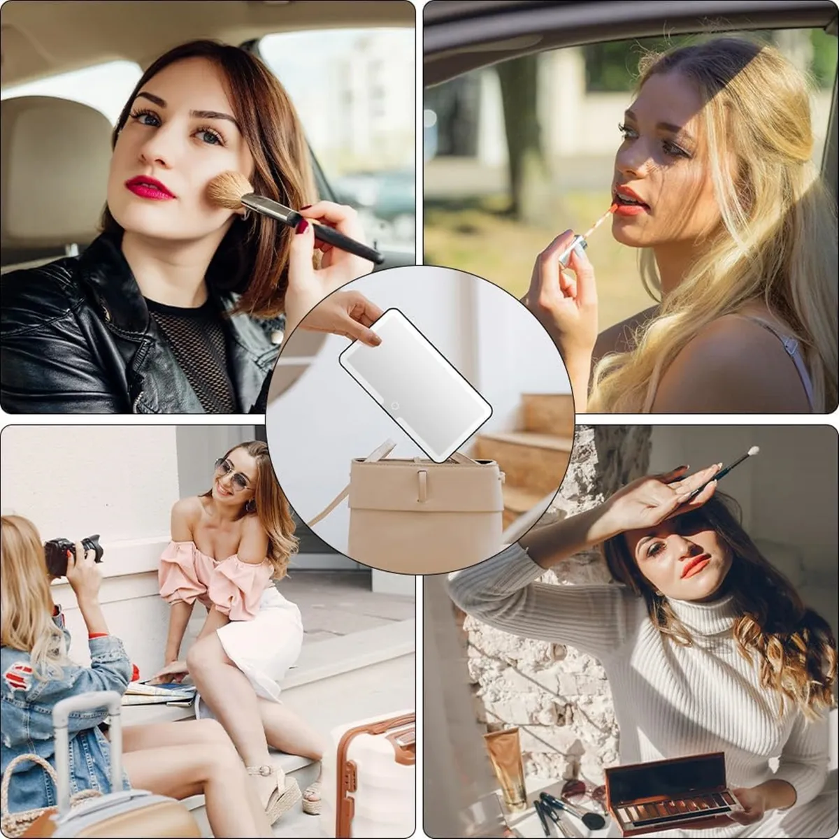 Foto 4 | Espejo Maquillaje Visera Coche Led Recargable 3 Modos Eo Safe Imports Esi-19985 Blanco
