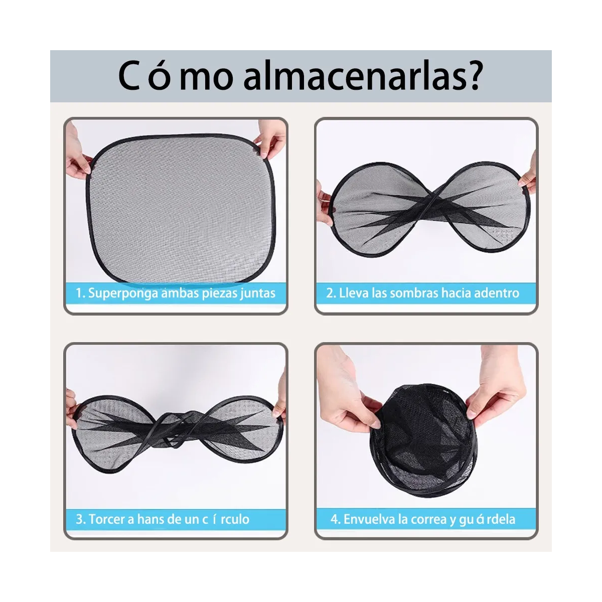 Foto 4 pulgar | Parasol Auto Trasera Y Frontal Ventana Mosquitera Para Coche Eo Safe Imports Esi-19984 Negro