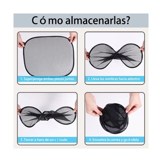 Foto 3 | Parasol Auto Trasera Y Frontal Ventana Mosquitera Para Coche Eo Safe Imports Esi-19984 Negro