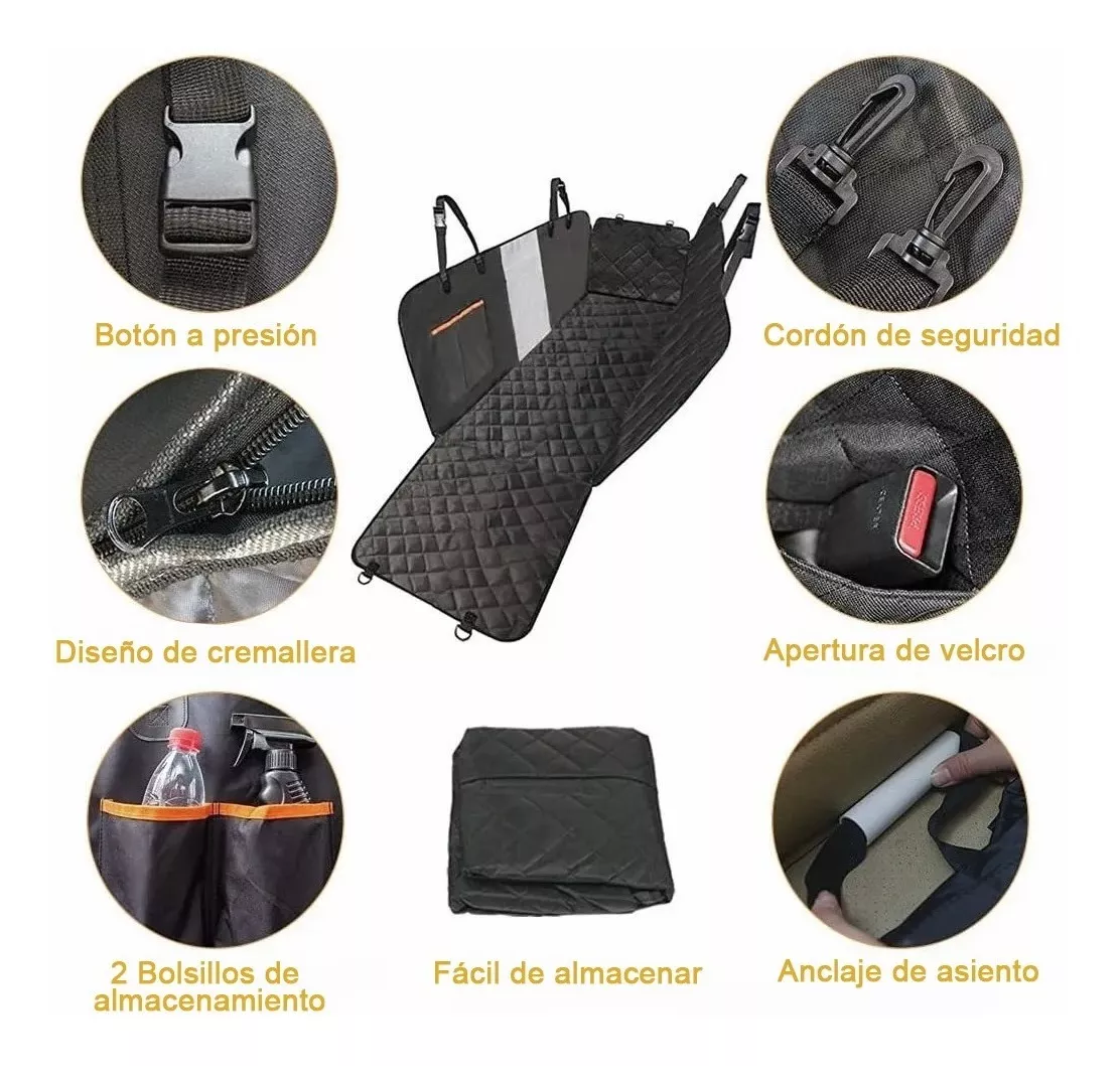 Foto 2 | Funda Impermeable Cubre Asiento color Negro Belug Para Mascotas De Auto