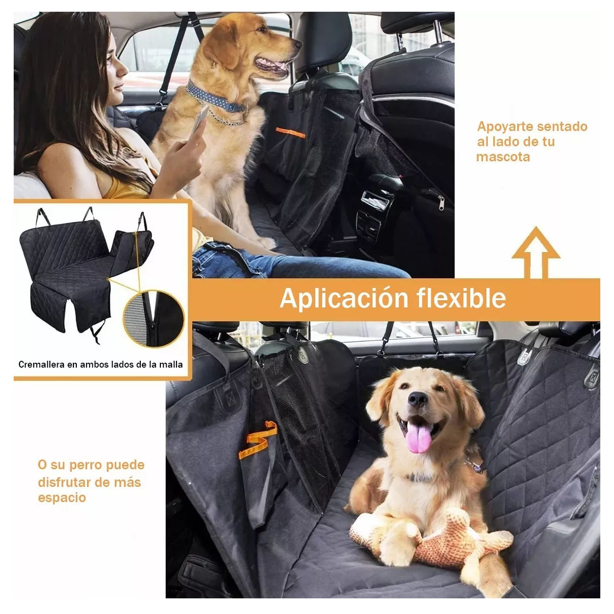 Foto 4 pulgar | Funda Impermeable Cubre Asiento color Negro Belug Para Mascotas De Auto