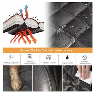 Foto 5 | Funda Impermeable Cubre Asiento color Negro Belug Para Mascotas De Auto
