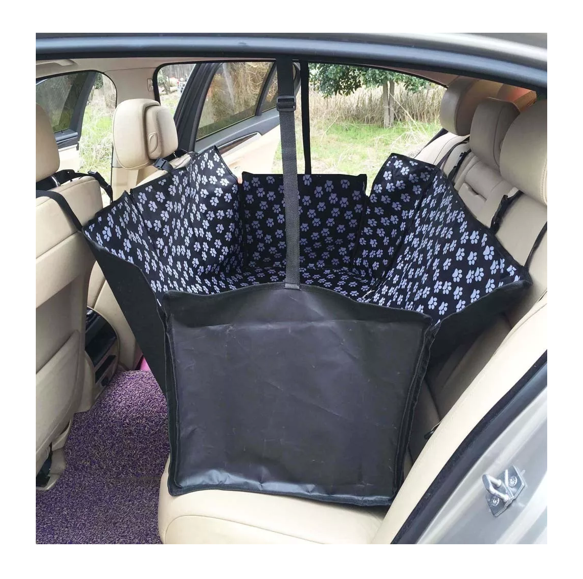 Foto 5 pulgar | Cubreasiento Impermeable de Auto para Mascota Estampado Negro