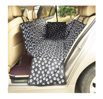 Foto 2 | Funda Impermeable para Asiento de Auto de Mascota Negro con Huellas Blancas