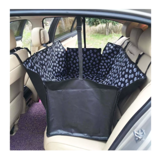 Foto 4 | Funda Impermeable para Asiento de Auto de Mascota Negro con Huellas Blancas