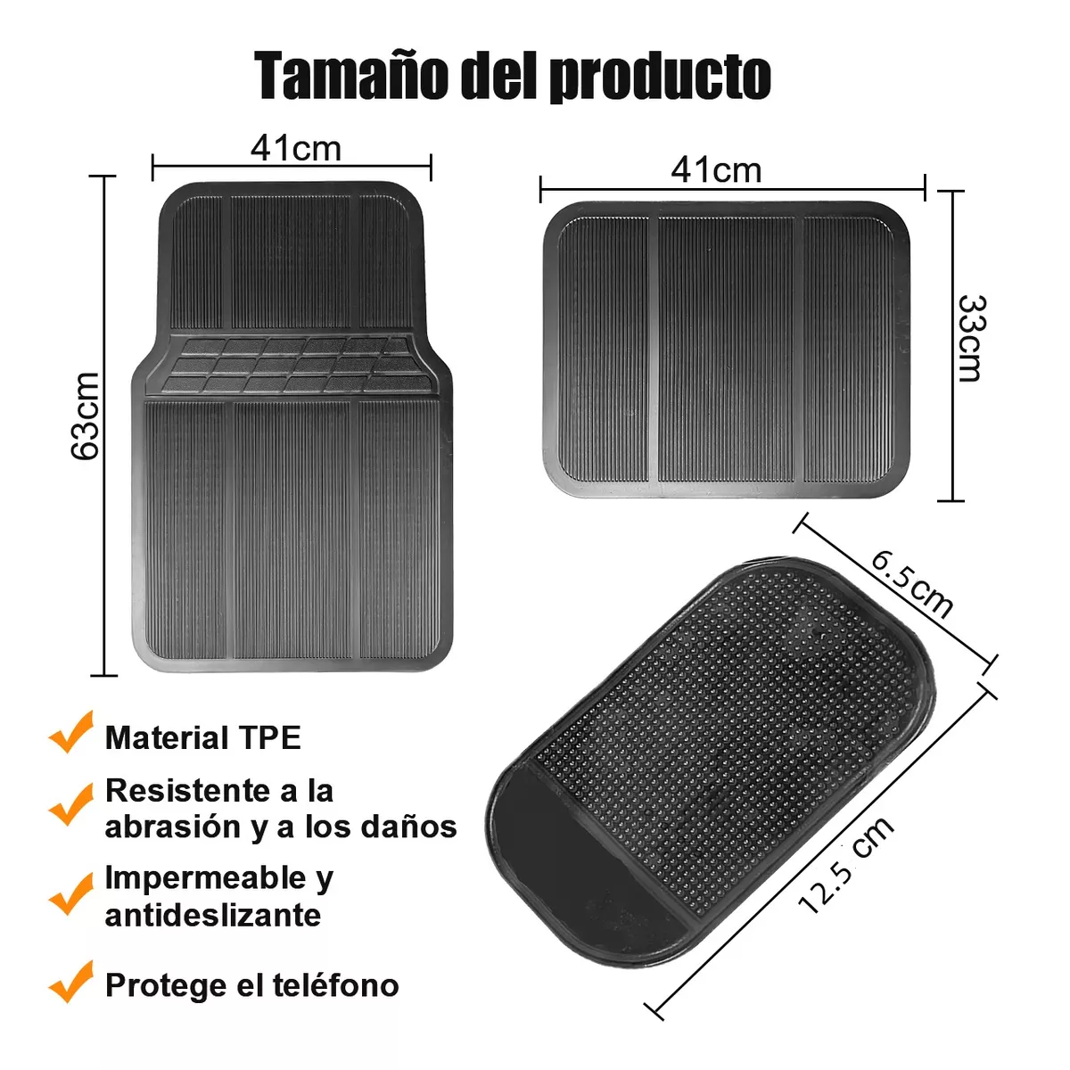 Foto 3 pulgar | Tapete Automotriz Pvc Universal Antideslizante Negro 4 Pzs Eo Safe Imports Esi-15763 Negro