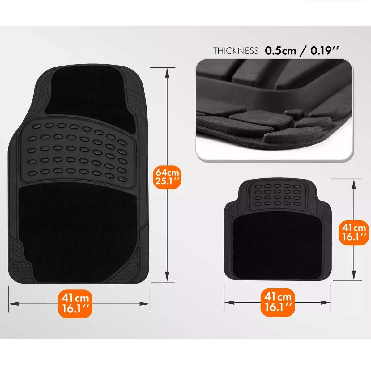 Foto 3 pulgar | Tapetes Para Auto Universales Uso Rudo Juego De 4 Piezas Eo Safe Imports Esi-15761 Negro