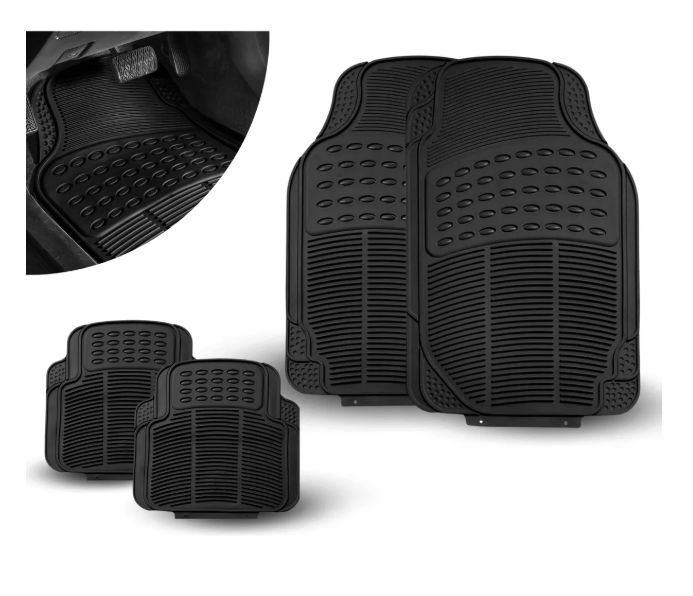 Tapete Xtellar Para Auto Universal Uso Rudo Juego De 4 Piezas Modelo Negro
