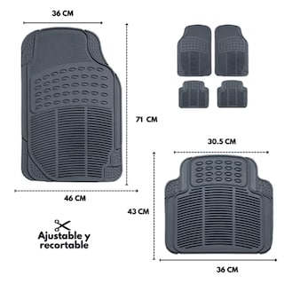 Foto 3 | Tapete Xtellar Para Auto Universal Uso Rudo Juego De 4 Piezas Modelo Gris