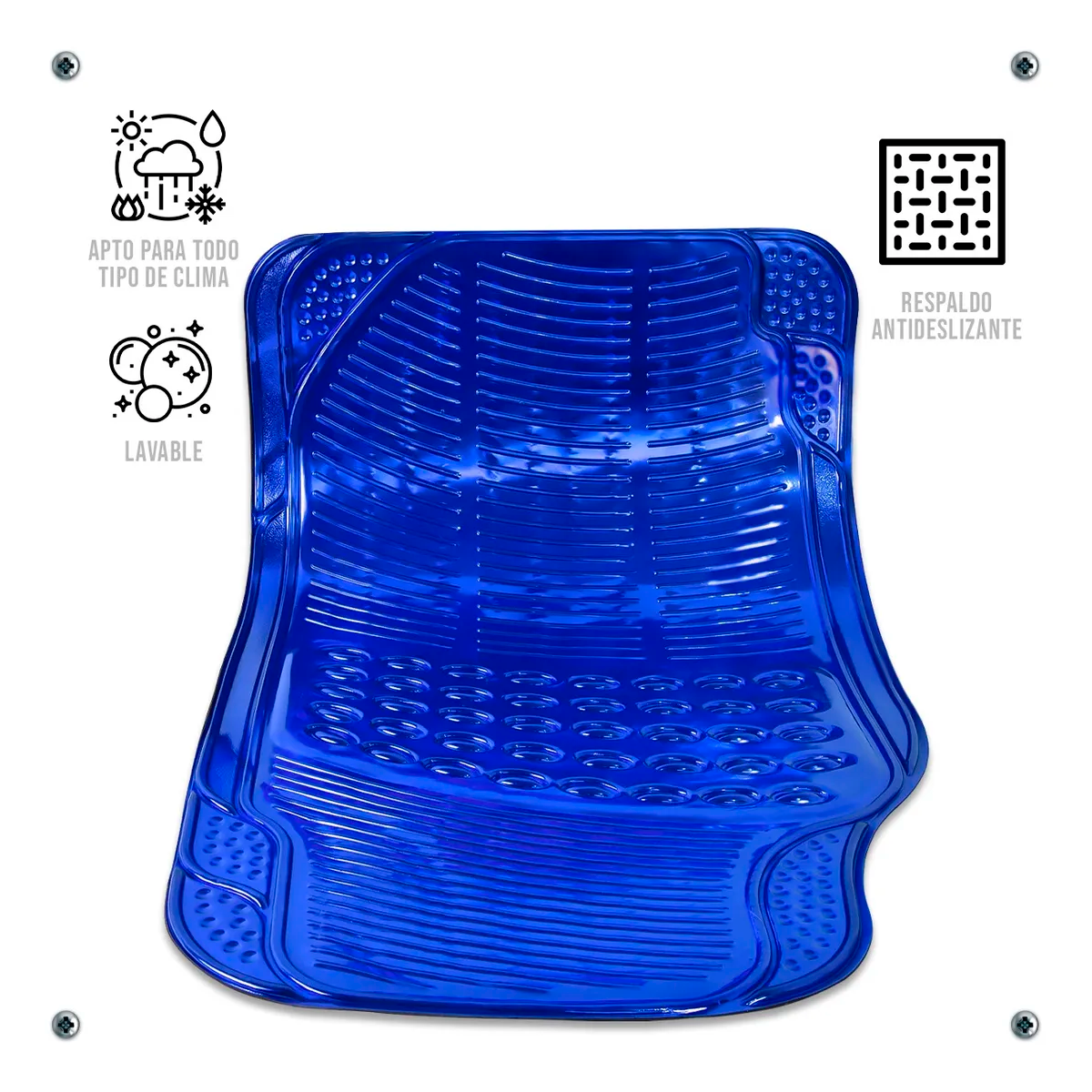 Foto 5 pulgar | Tapetes Auto Universales Metalizados Colores Cromados Kit 4