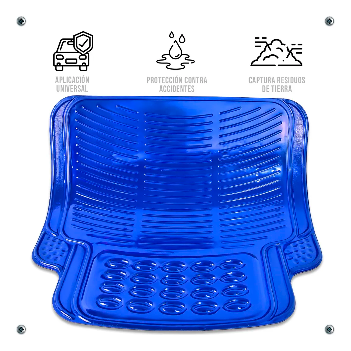 Foto 6 pulgar | Tapetes Auto Universales Metalizados Colores Cromados Kit 4