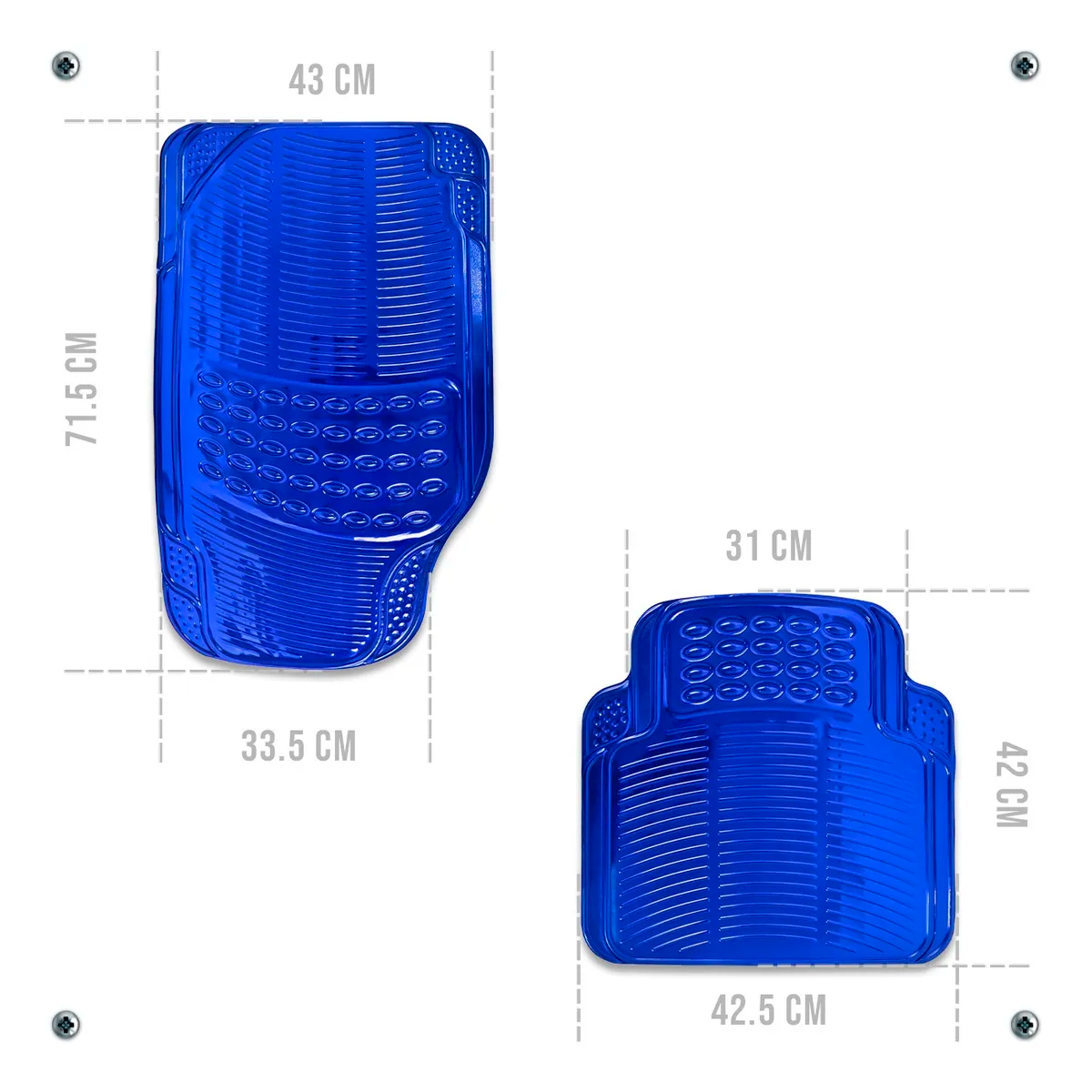 Foto 8 pulgar | Tapetes Auto Universales Metalizados Colores Cromados Kit 4