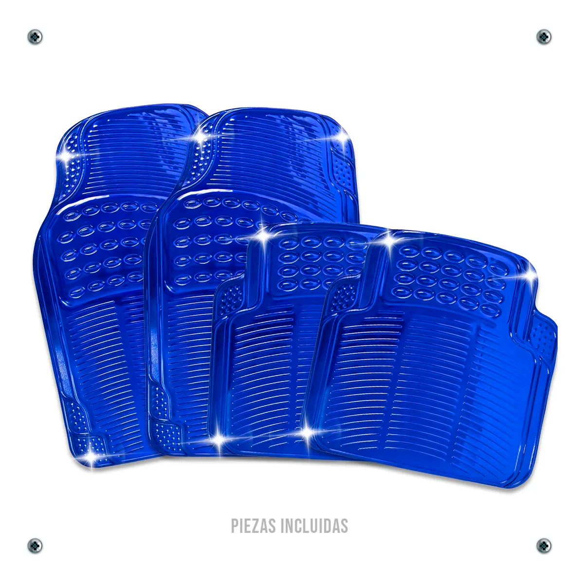 Foto 9 pulgar | Tapetes Auto Universales Metalizados Colores Cromados Kit 4