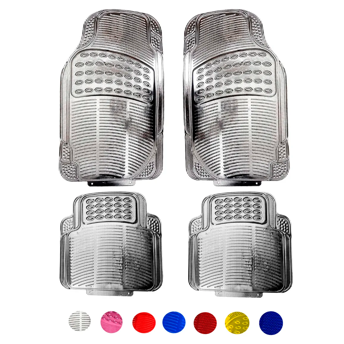 Foto 2 pulgar | Tapetes Auto Universales Metalizados Colores Cromados Kit 4