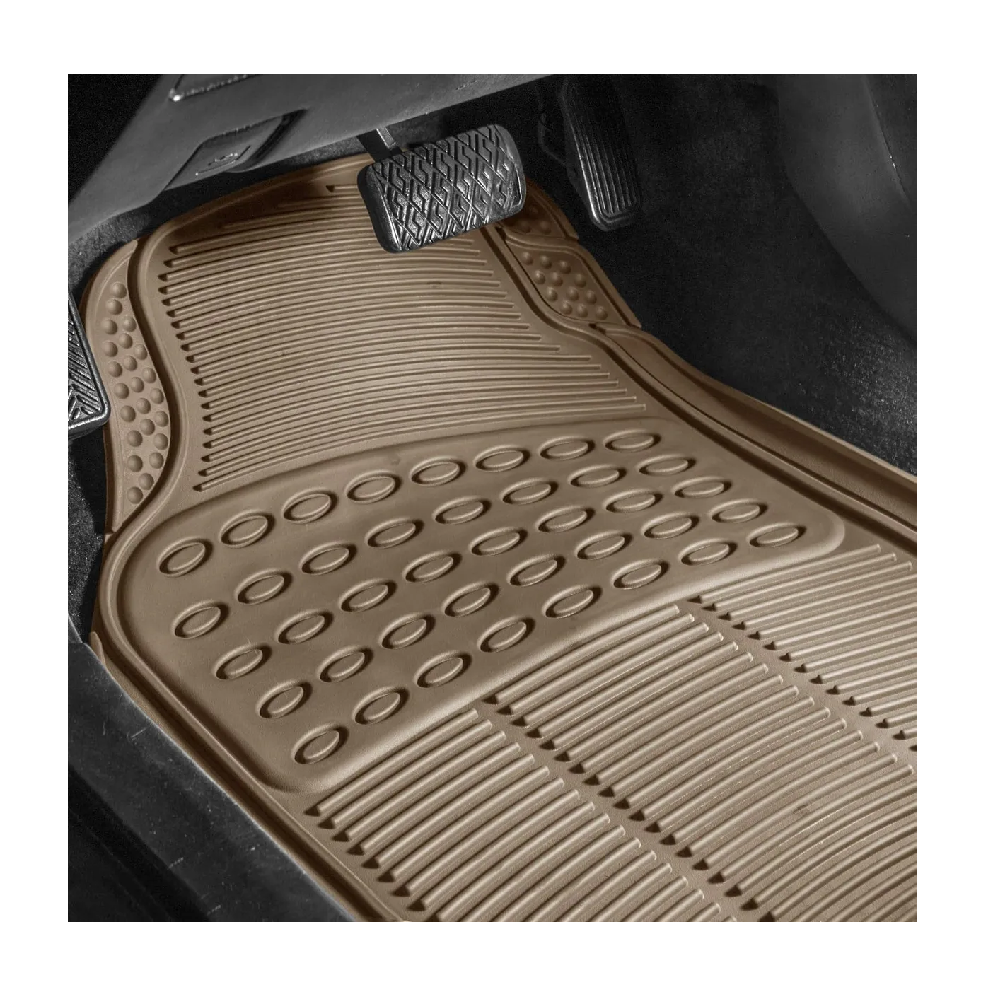 Foto 4 pulgar | 1 Juego Tapetes 4 Pzs Uso Rudo Auto Camioneta Universal Beige