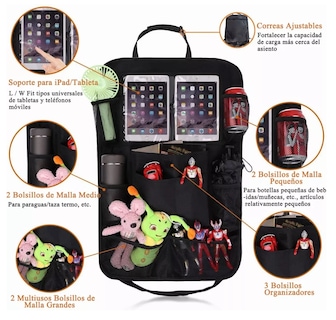Foto 3 | Organizador para Asiento de Auto Eo Safe Imports ESI-3433 color Negro 2 Piezas