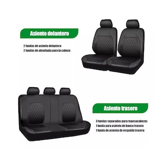 Foto 2 | Funda de Cuero para Asiento de Coche Universal 9 Pzs Eo Safe Imports Esi-7951 color Negro
