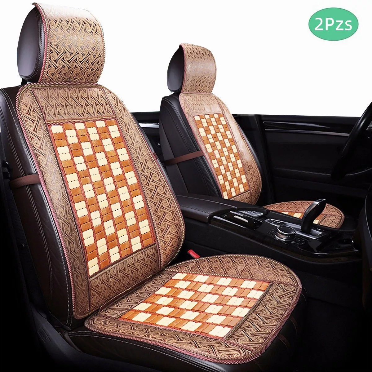 Foto 2 | Funda de Asiento de Bambú para Auto 2 Piezas Eo Safe Imports Esi-9510 Beige