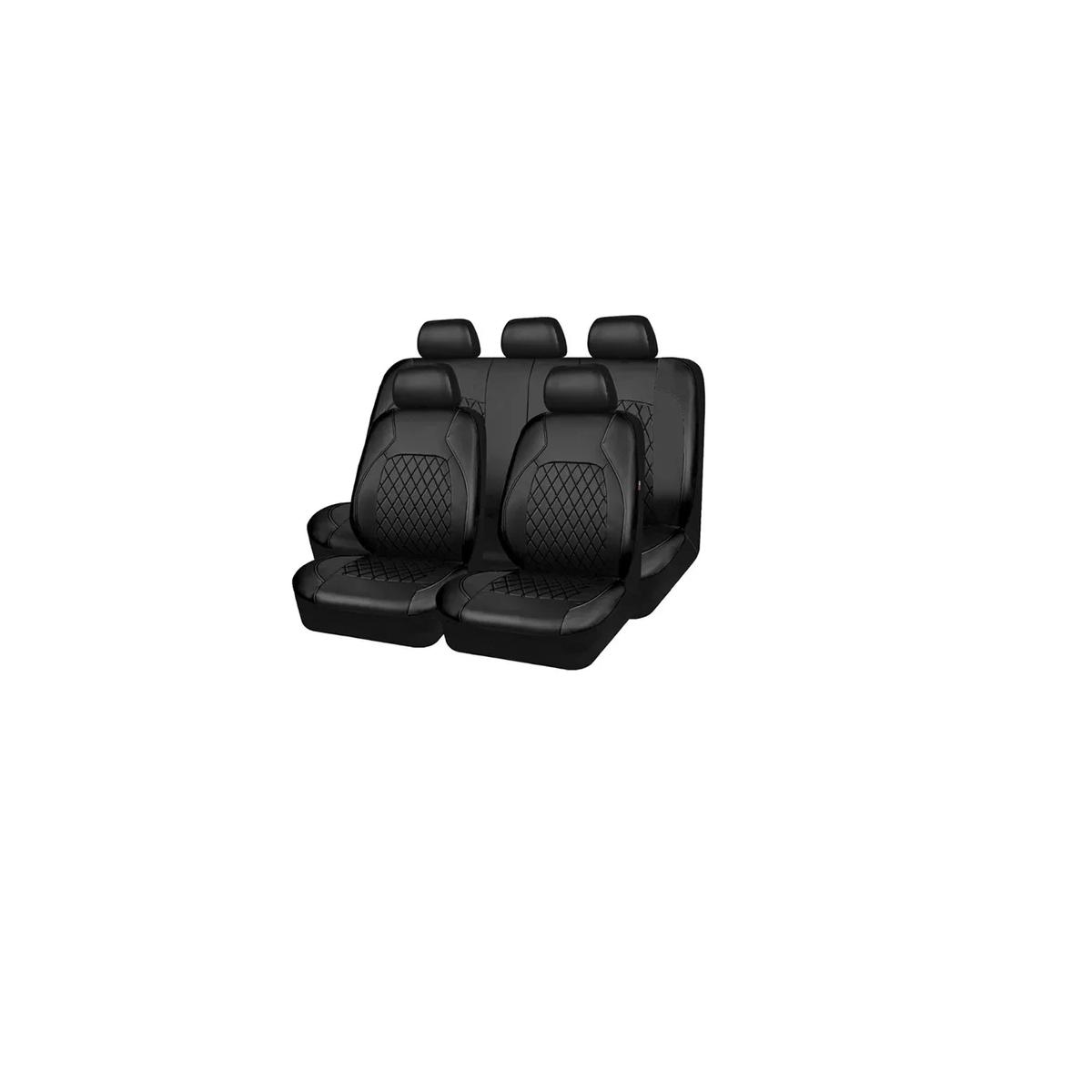 Fundas De Cuero Para Asientos De Auto, 9 Piezas.  Eo Safe Imports Esi-11542  Negro