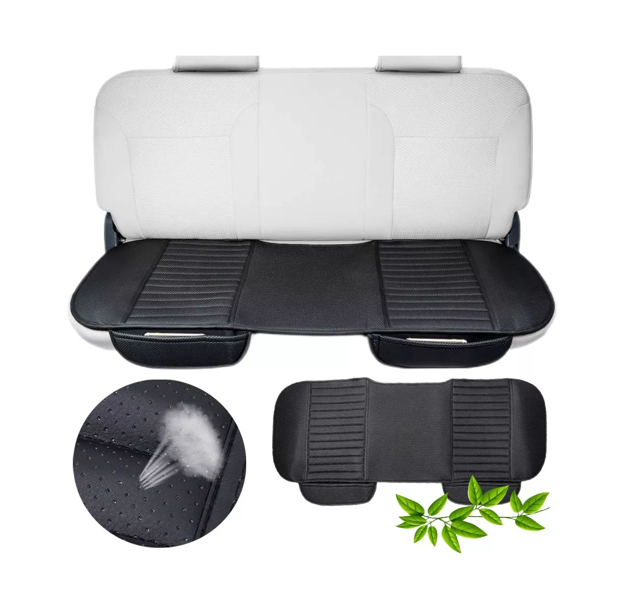 Foto 2 | Funda De Asiento Cubre Universal Para Auto Negro Piel