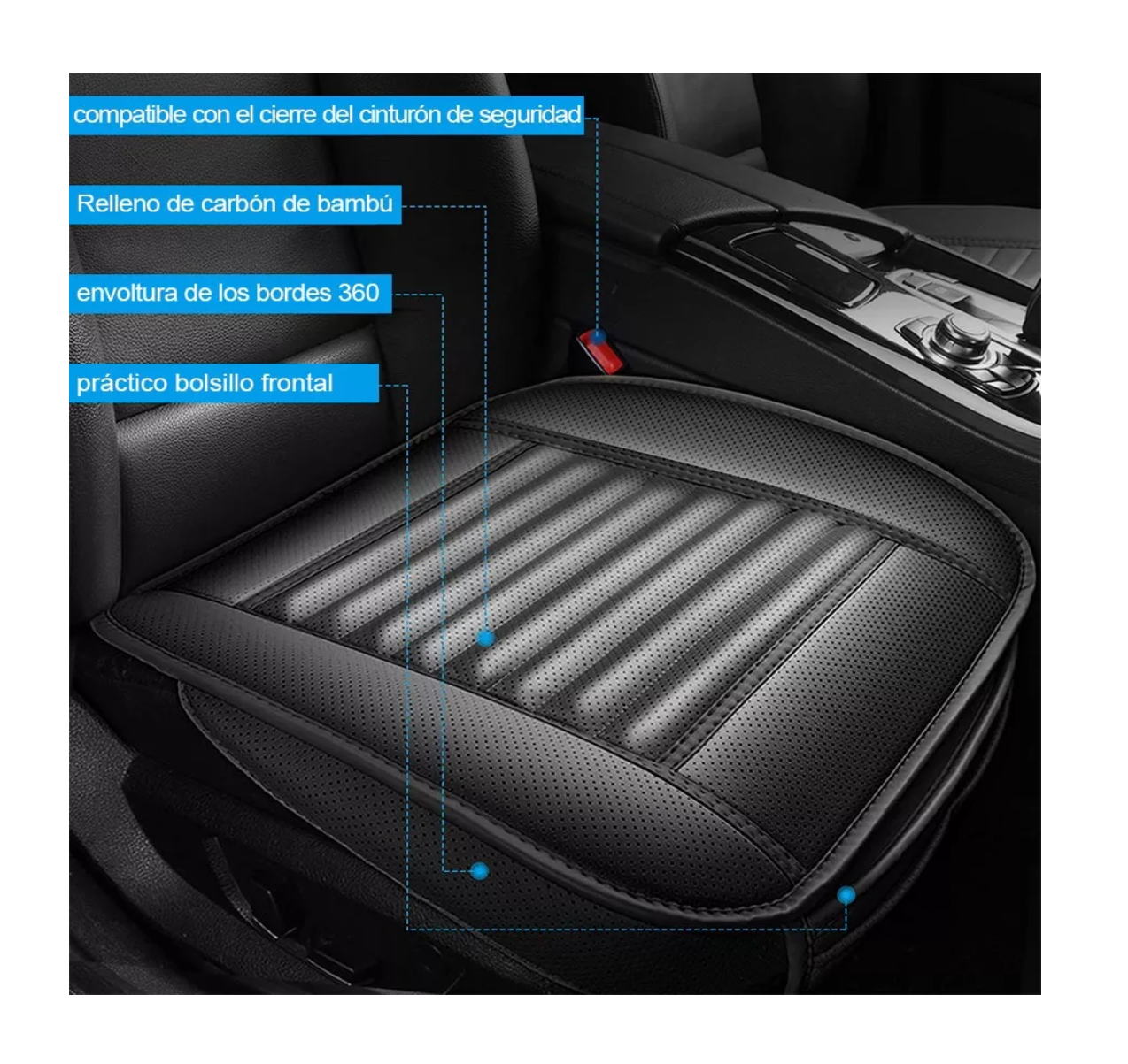 Foto 4 pulgar | Funda Para Asientos De Auto Protector De Asiento 2 Piezas Negro