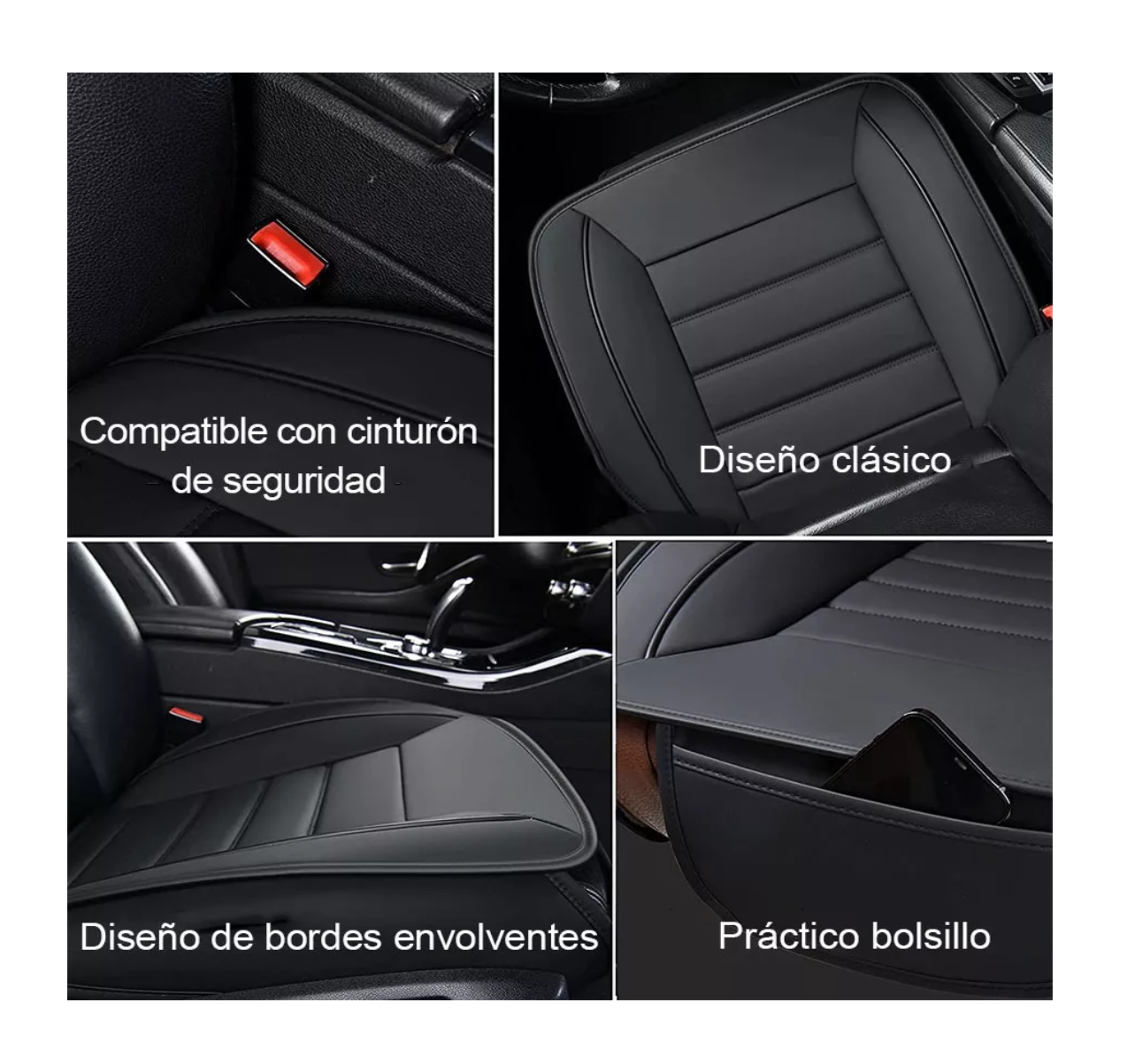 Foto 6 pulgar | Funda Para Asientos De Auto Protector De Asiento 2 Piezas Negro