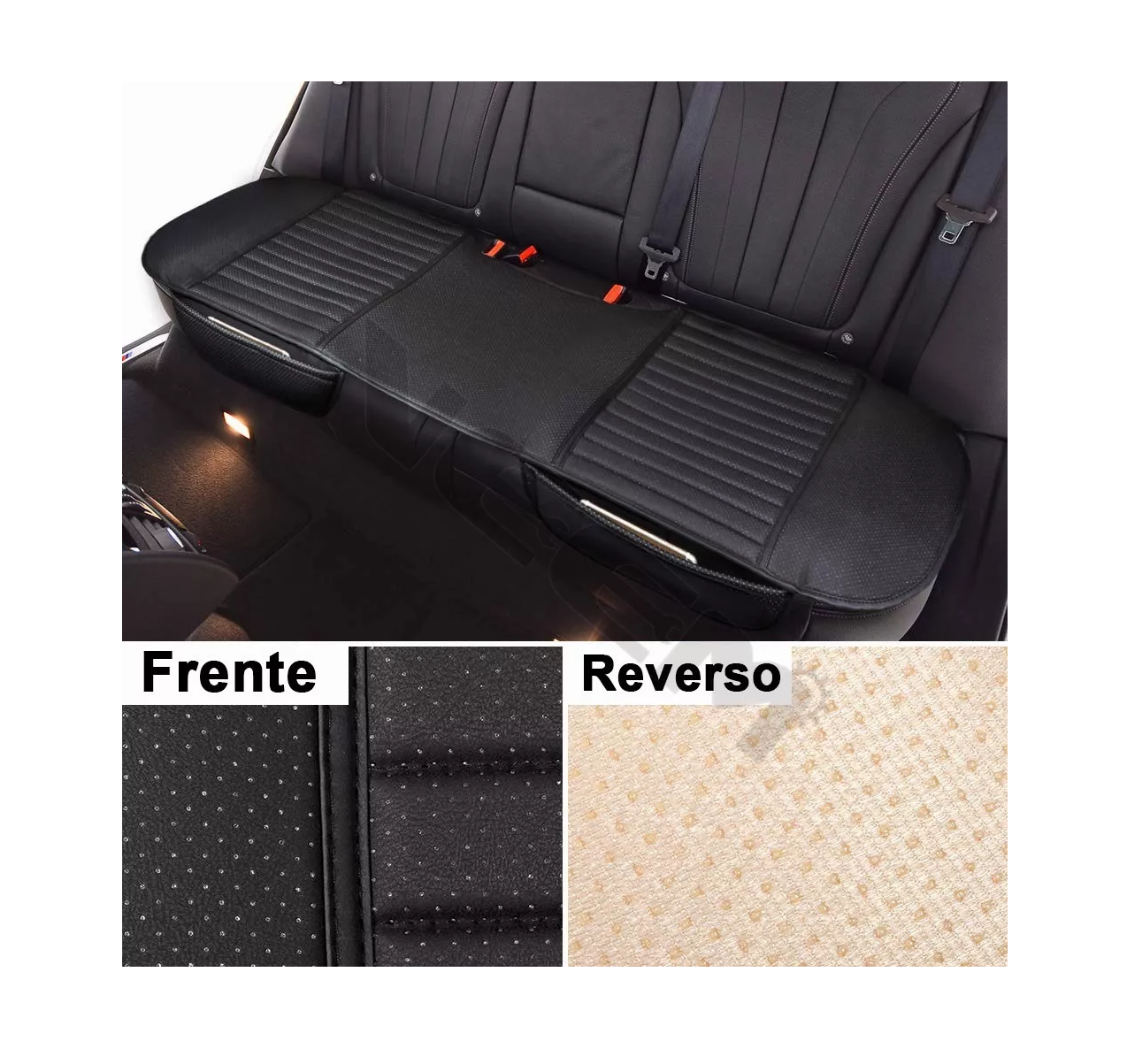 Foto 4 pulgar | Funda De Asiento Cubre Universal Para Auto Negro Piel