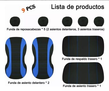 Foto 3 | Fundas Xtellar Para 5 Asientos De Automóvil Color Azul