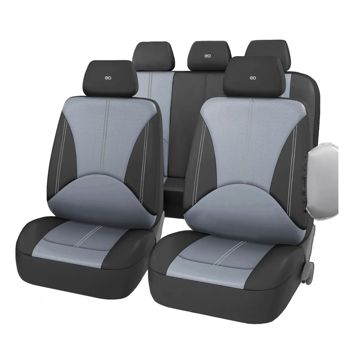 Foto 2 pulgar | Funda De Asiento Cuero Empalme Universal Respirable 9pcs Eo Safe Imports  Esi-19000 Gris